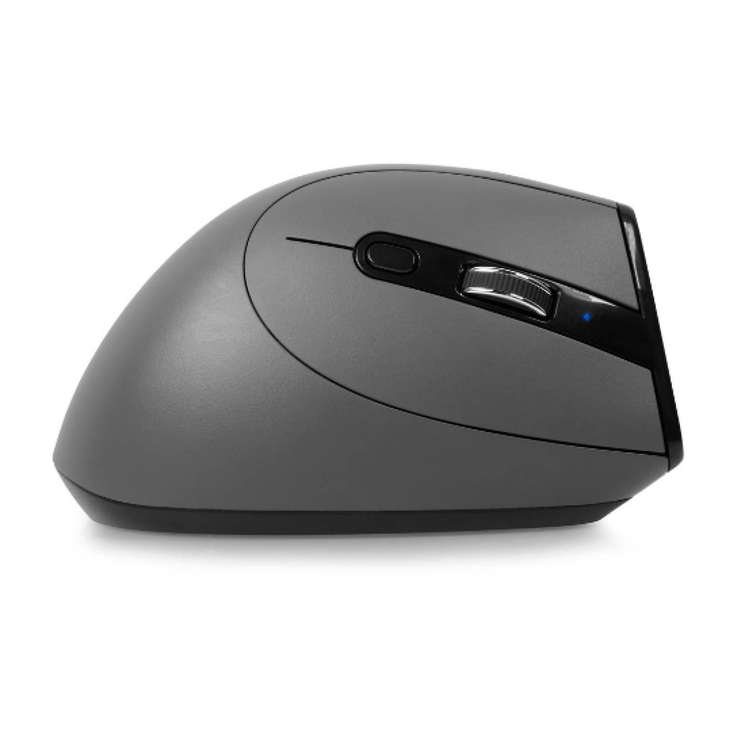 BakkerElkhuizen Grip Pro mouse, rechts, Vertikale Ausführung, Optisch, RF Wireless, 2400 DPI, Grau, Schwarz, Gelb