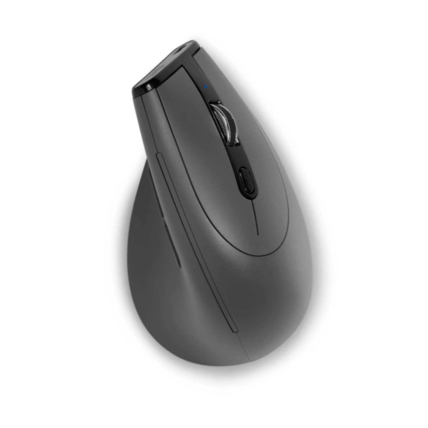 BakkerElkhuizen Grip Pro mouse, rechts, Vertikale Ausführung, Optisch, RF Wireless, 2400 DPI, Grau, Schwarz, Gelb