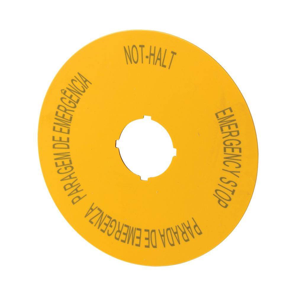 EATON M22-XAK12 Schild NOT-HALT 121086 D=90mm gelb DE EN ES PT Industriematerial Ind-Schaltgeraete