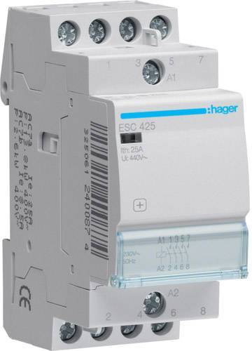 Hager Installationsschütz 25A ESC425 ** 4Schließer 230V Install.Baumaterial Zählerschr./Verteilg