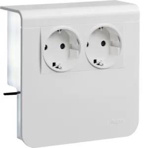 Hager Geräteträger SL200809009016 Steckdose 2fach 20x80mm verkehrsweiß Install.Baumaterial