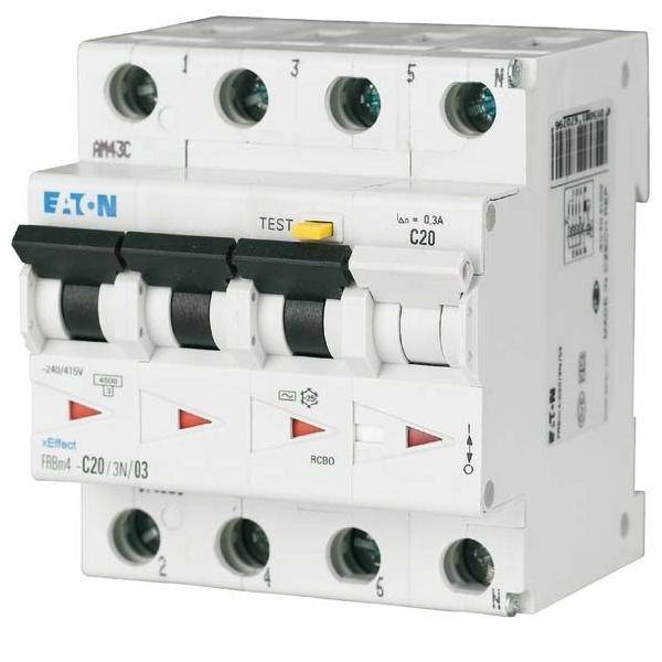 EATON FRBM4-C32/3N/003-A FI/LS 171002 32A 30mA LS-Kennlinie-C 3p+N FI-Char:A Install.Baumaterial