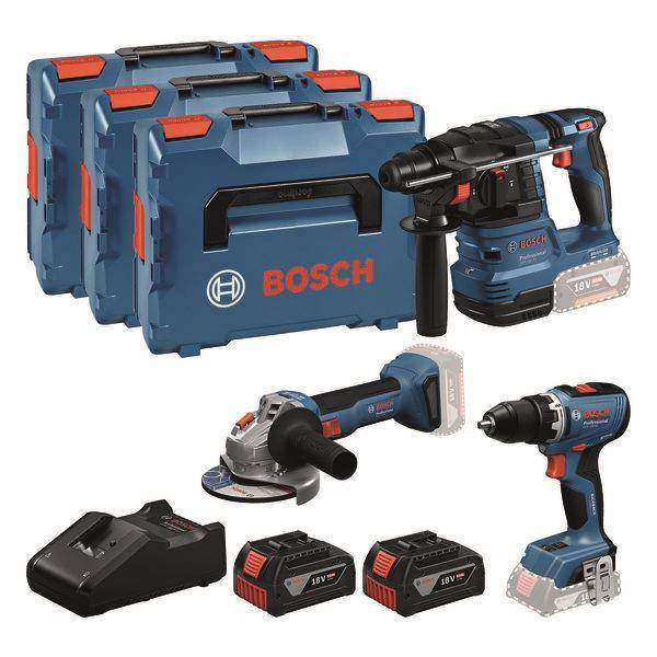Bosch 18V Profi Set GSR + GBH + GWS + 2xGBA 5,0Ah+GAL Install.Baumaterial Werkzeug Messgeräte