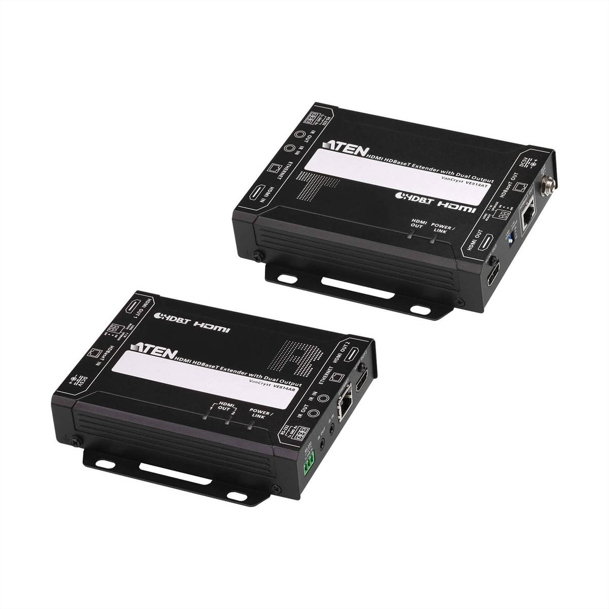 ATEN VE814A HDMI Extender, Dual Display, 4k bei 100m Splitter und Selektoren HDMI-Verlängerung