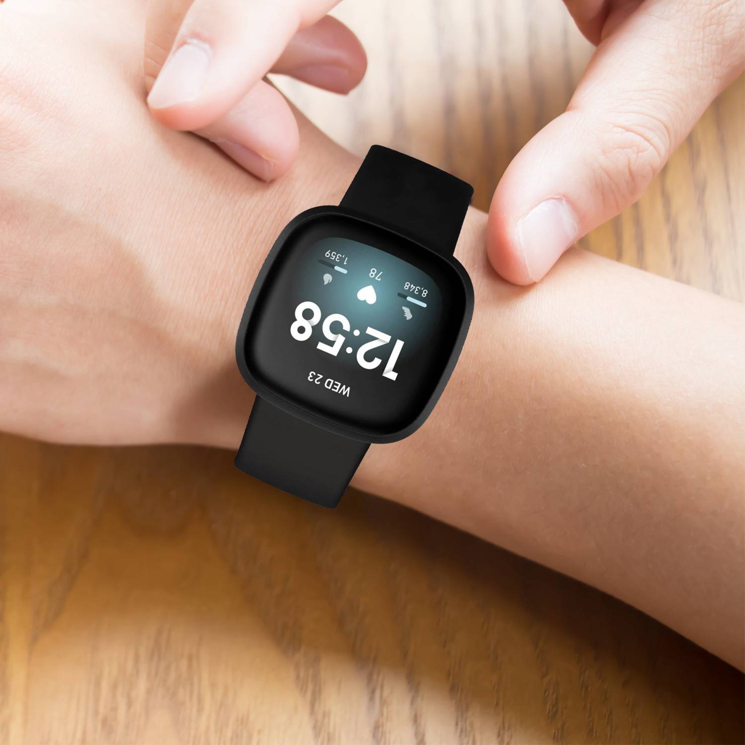 Uhrenarmband für Fitbit Versa4/Fitbit Versa3/Fitbit Sense/Fitbit Sense2 Black S