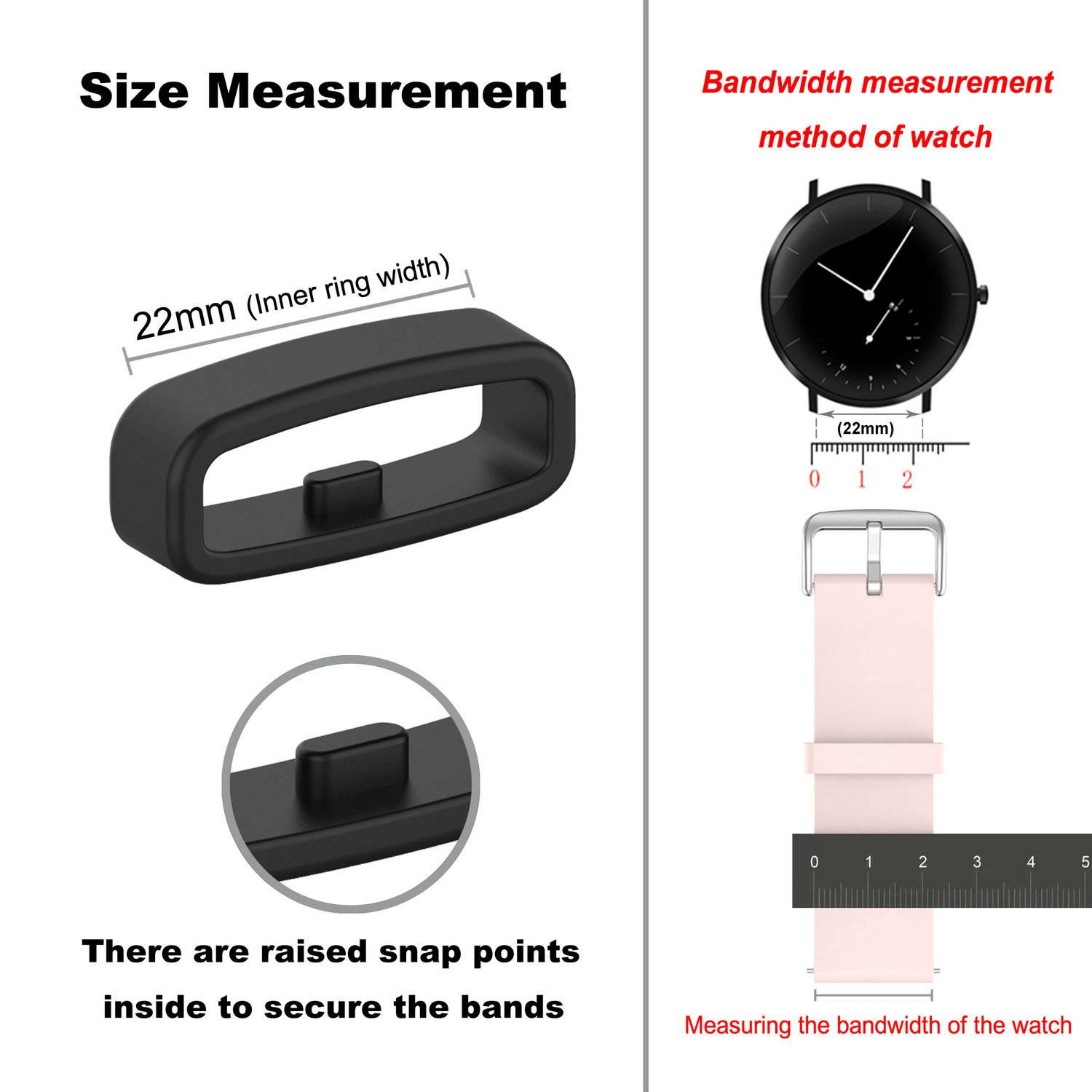 Schlaufe für 22 mm Uhrenarmband 10er-Pack Pink