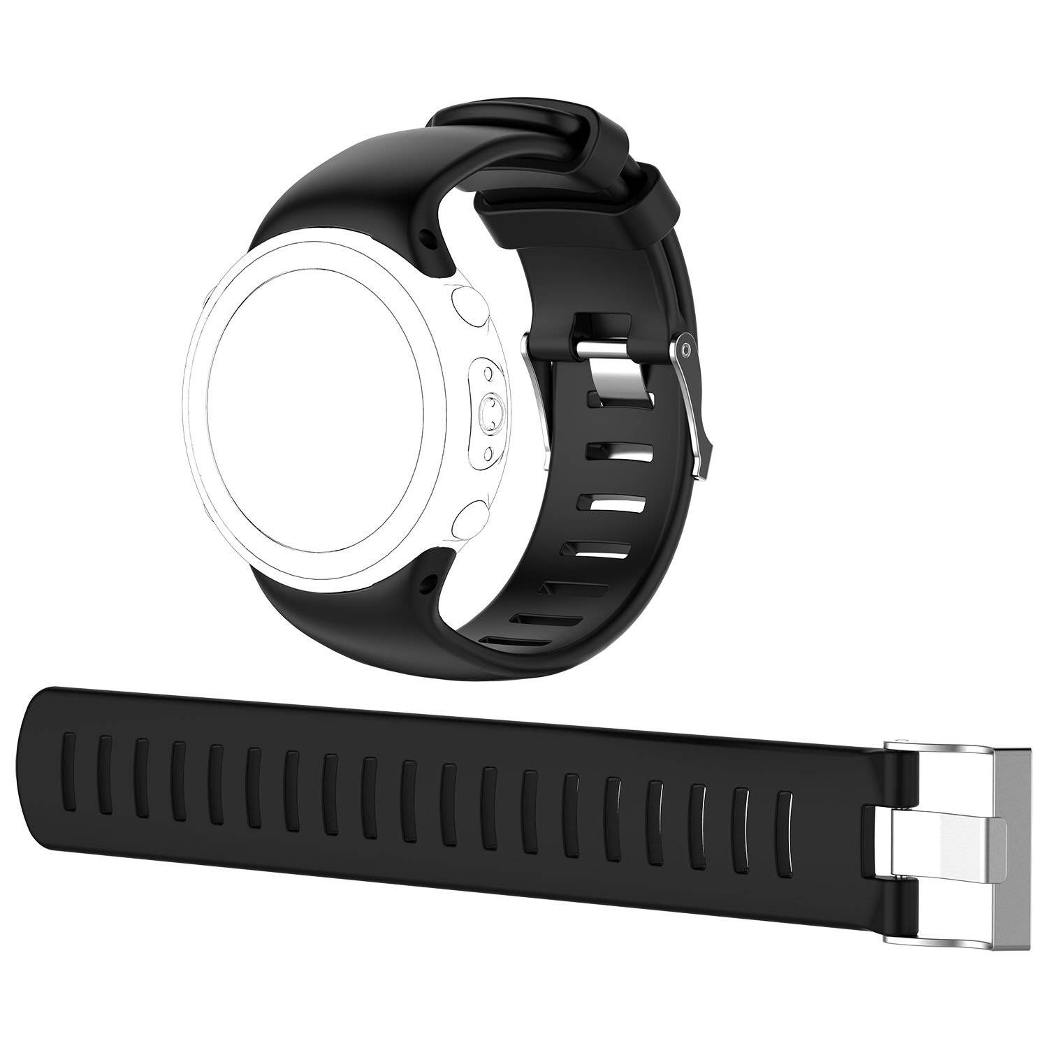 Uhrenarmband für Suunto D4/D4i Novo mit 2 verschiedenen Längen Black
