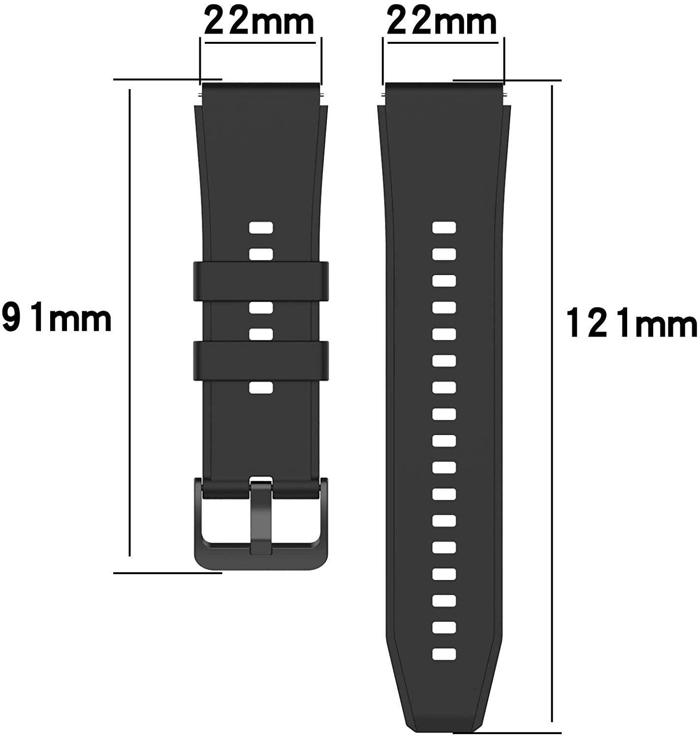 Uhrenarmband für Huawei Watch GT2/GT3/GT3 Pro/GT2 Pro 46 mm Black