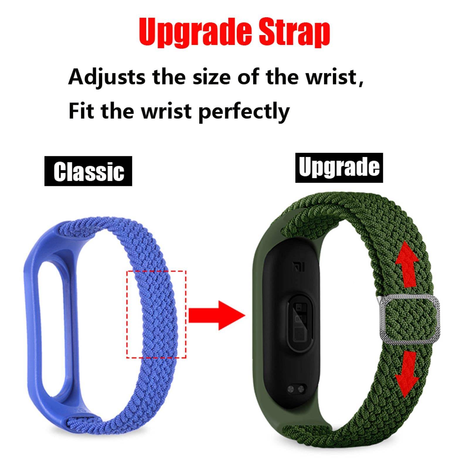 Armband für Xiaomi Mi Band Geflochtenes Nylon Grey