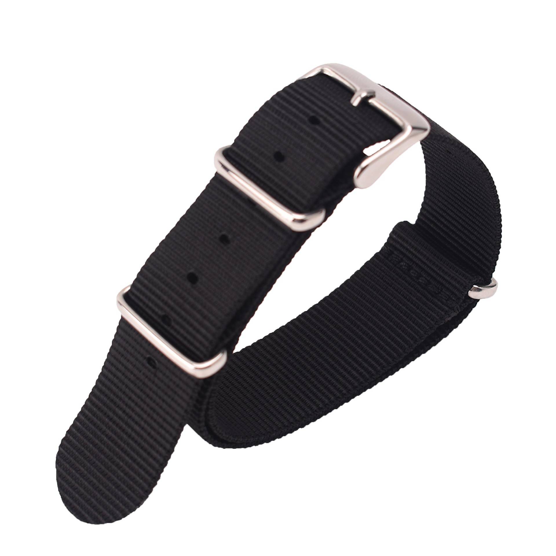 Ersatz-Uhrenarmband aus Nylon – 22 mm Black