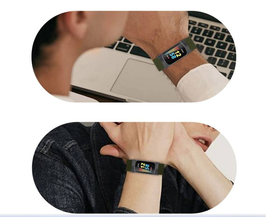 Uhrenarmband-Ersatz für Fitbit Charge 5/6 Black+Red