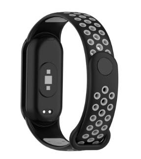 Silikonarmband für Xiaomi Mi Band 8 Black+Grey