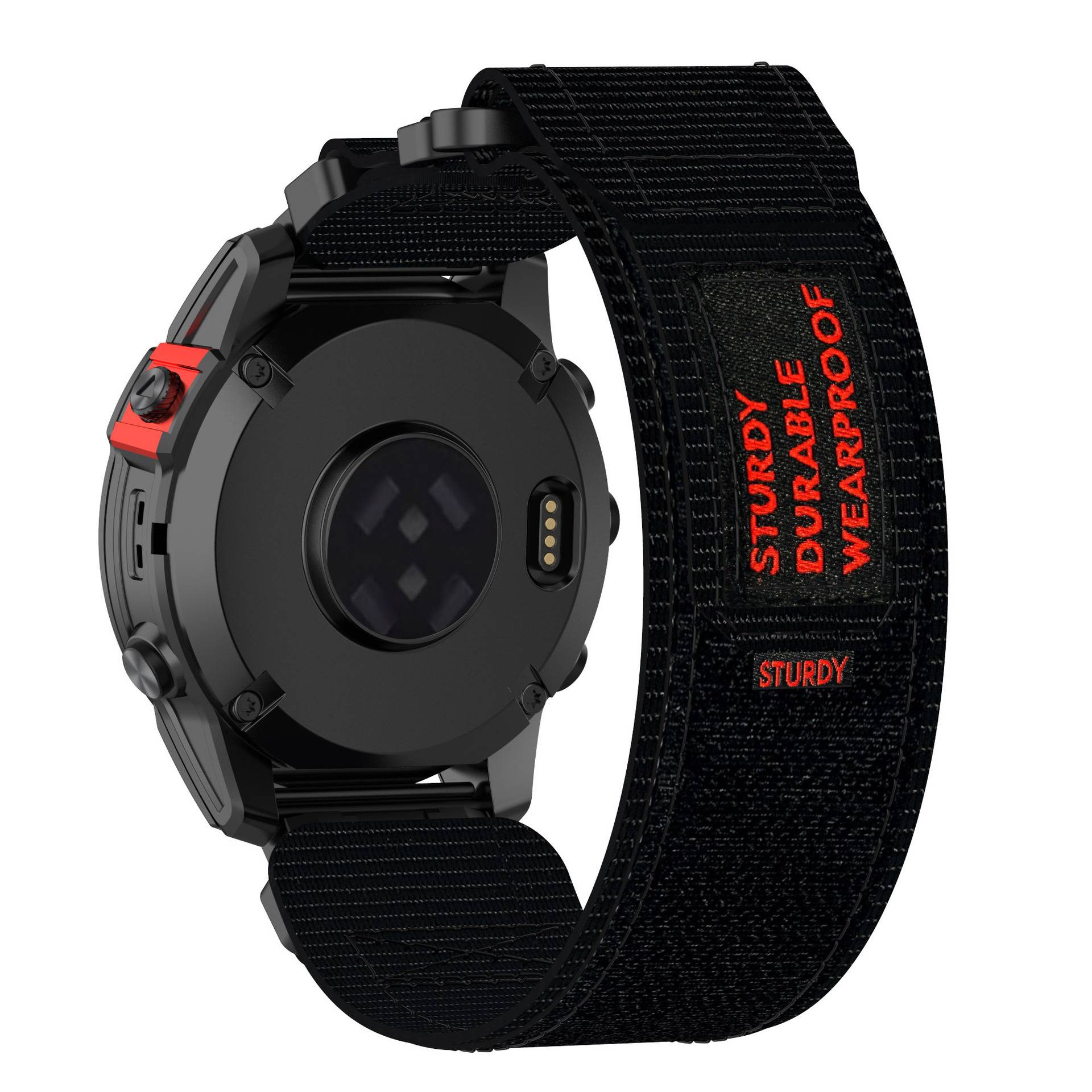 22-mm-Uhrenarmband für Garmin Quatix 7 Pro/FeniX/Fenix 6/Fenix 5, Größe M, Nylon Black