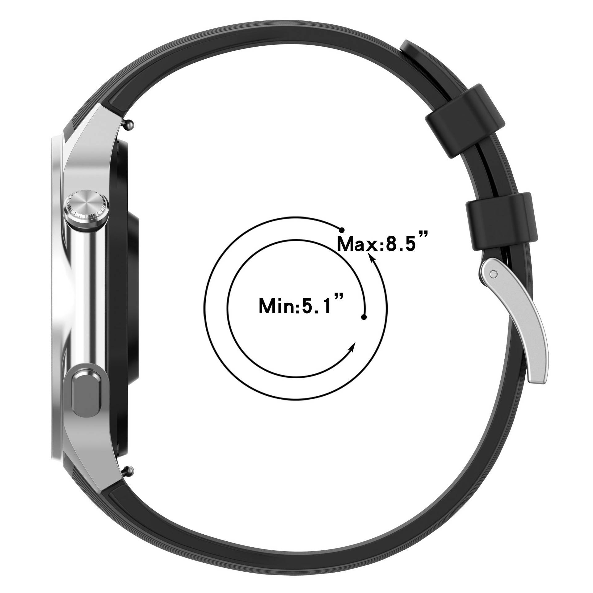 Silikonarmband für Oppo Watch X und Oneplus Watch 2 Black