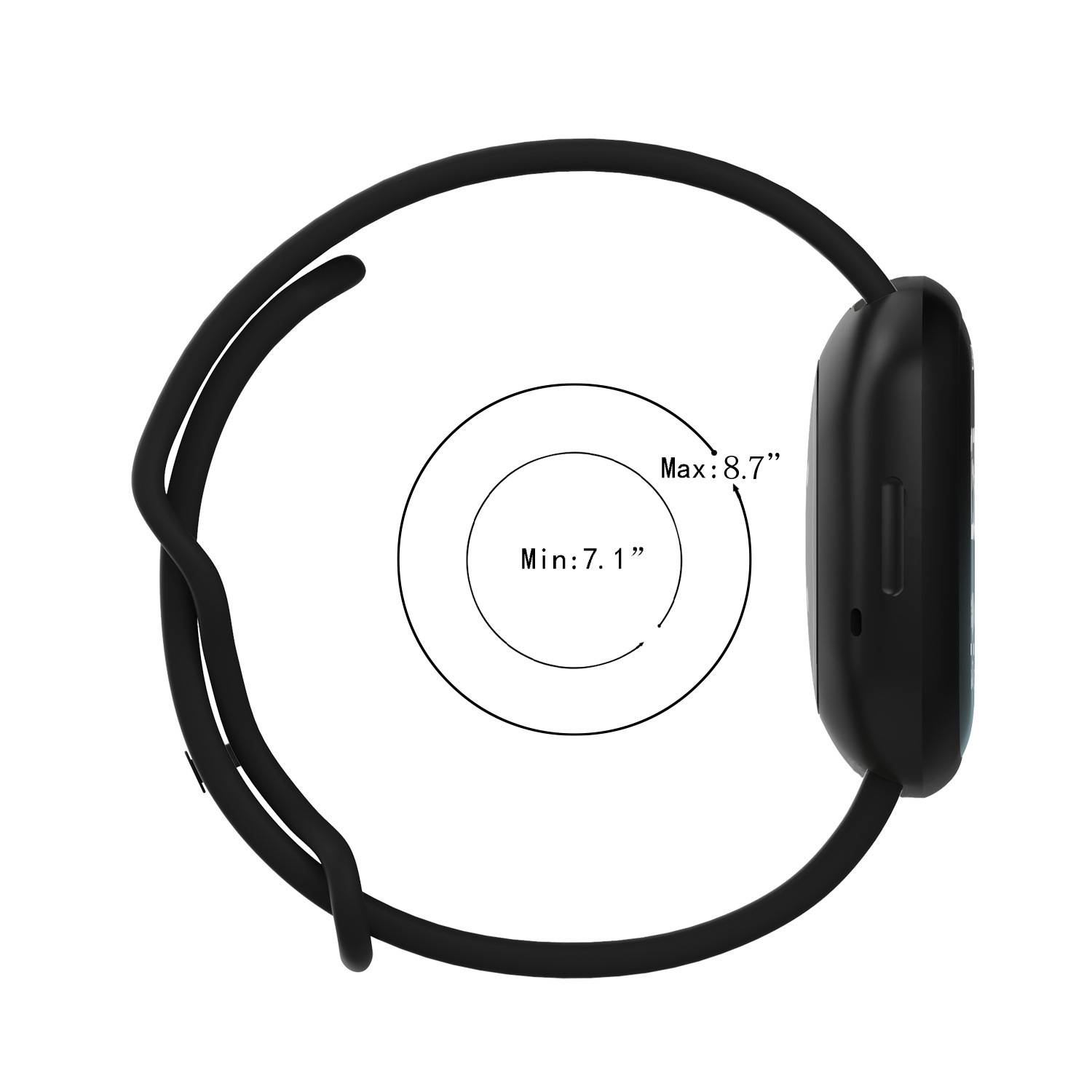 Uhrenarmband für Fitbit Versa4/Fitbit Versa3/Fitbit Sense/Fitbit Sense2 Black M