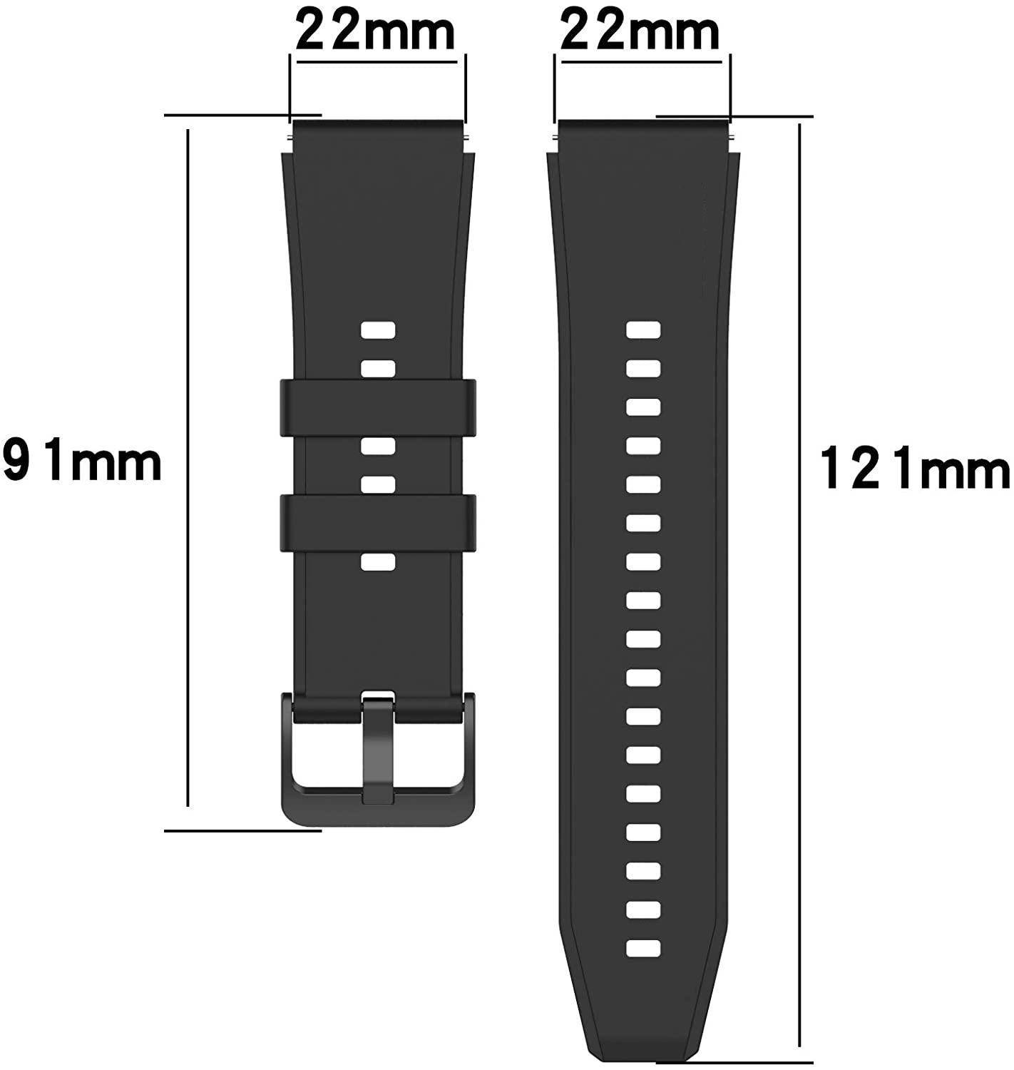 Uhrenarmband Silikon, edles Ersatzarmband kompatibel mit Huawei Watch GT2 Pro – 22 mm, Länge 121+91 cm Blue