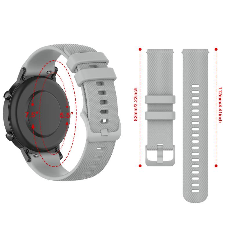 Uhrenarmband Silikon Garmin Venu 2S, Garmin Vivomove 3S Grey 18 mm