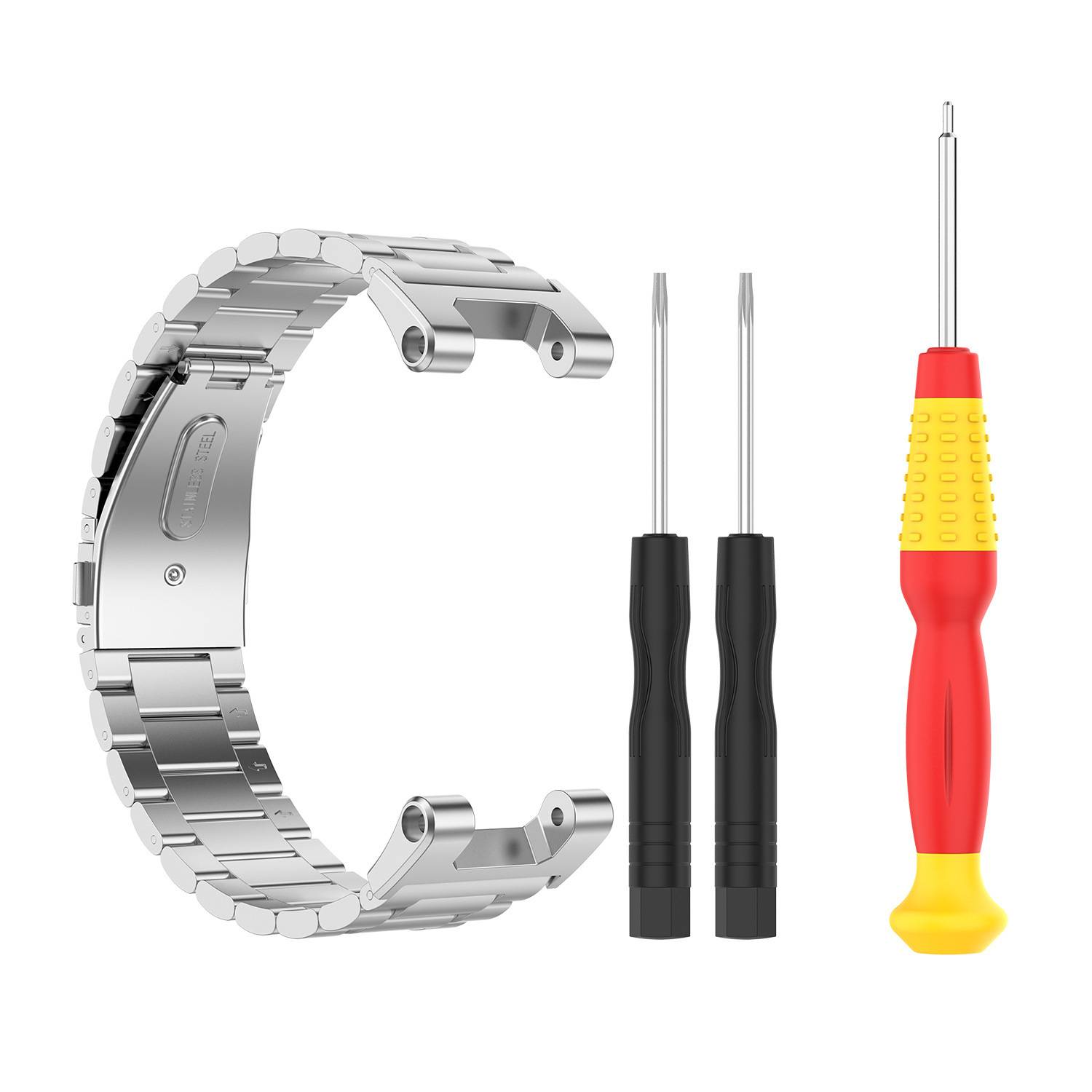 Edelstahl-Uhrenarmband + Schraubendreher Silver Amazfit T-Rex A1918