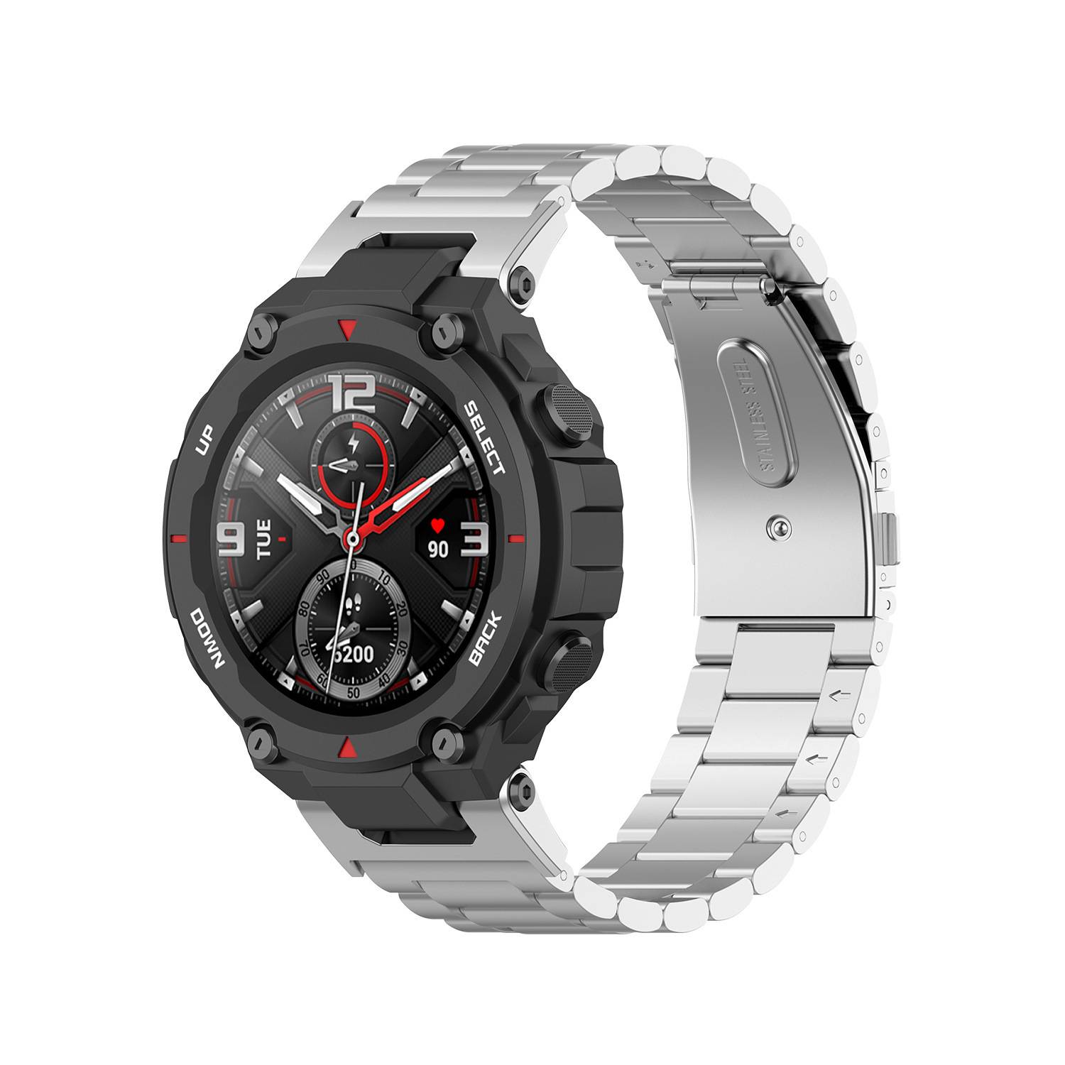 Edelstahl-Uhrenarmband + Schraubendreher Silver Amazfit T-Rex A1918