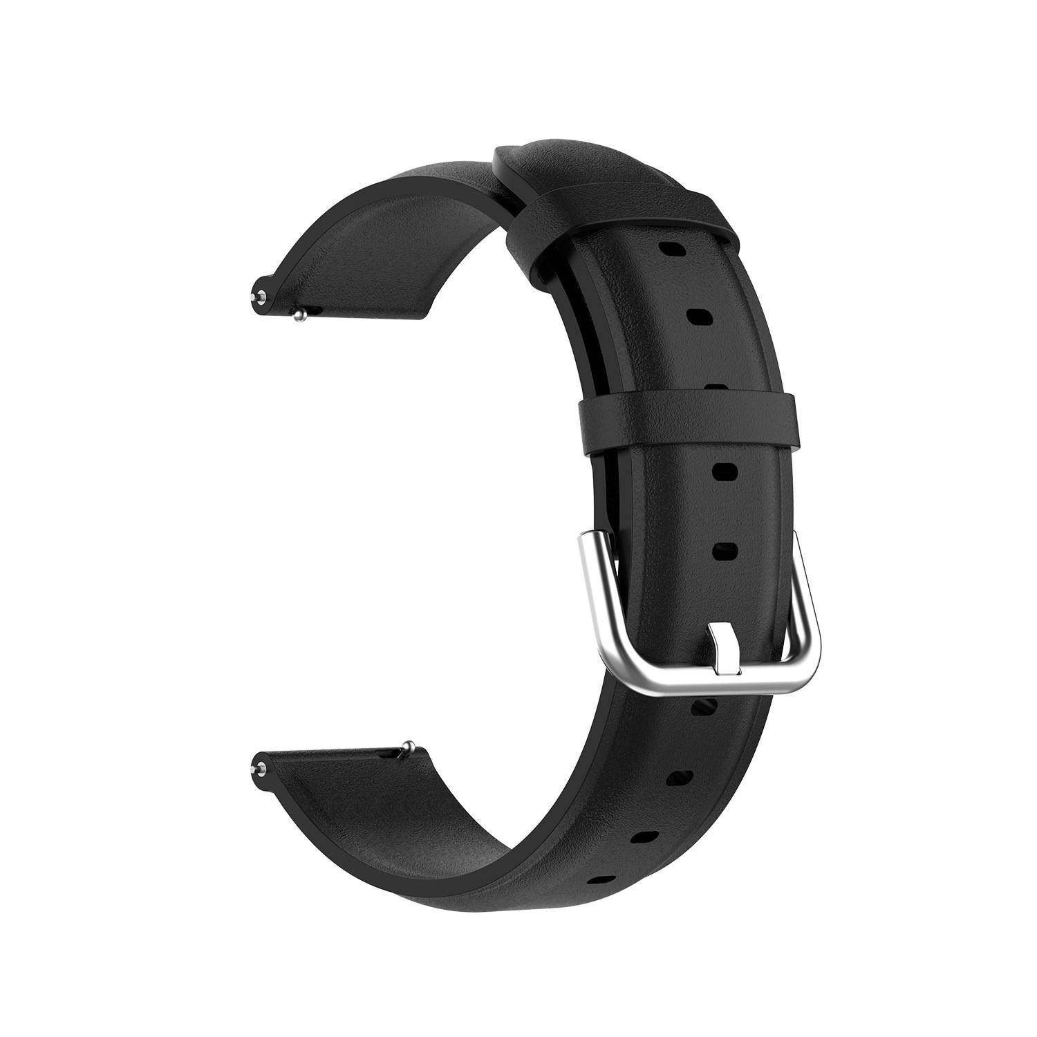 Uhrenarmband Echtes Leder Black 20 mm