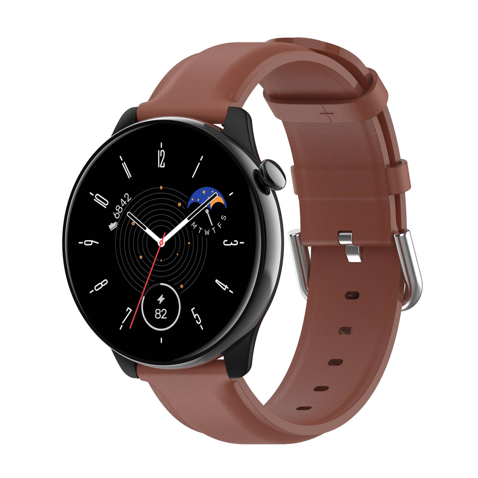 Uhrenarmband aus echtem Leder Brown 22 mm Samsung Galaxy Watch 3 45 mm/Gear S3 Classic, Frontier, Huawei Watch Buds/GT Runner/GT2 Pro, Xiaomi Watch