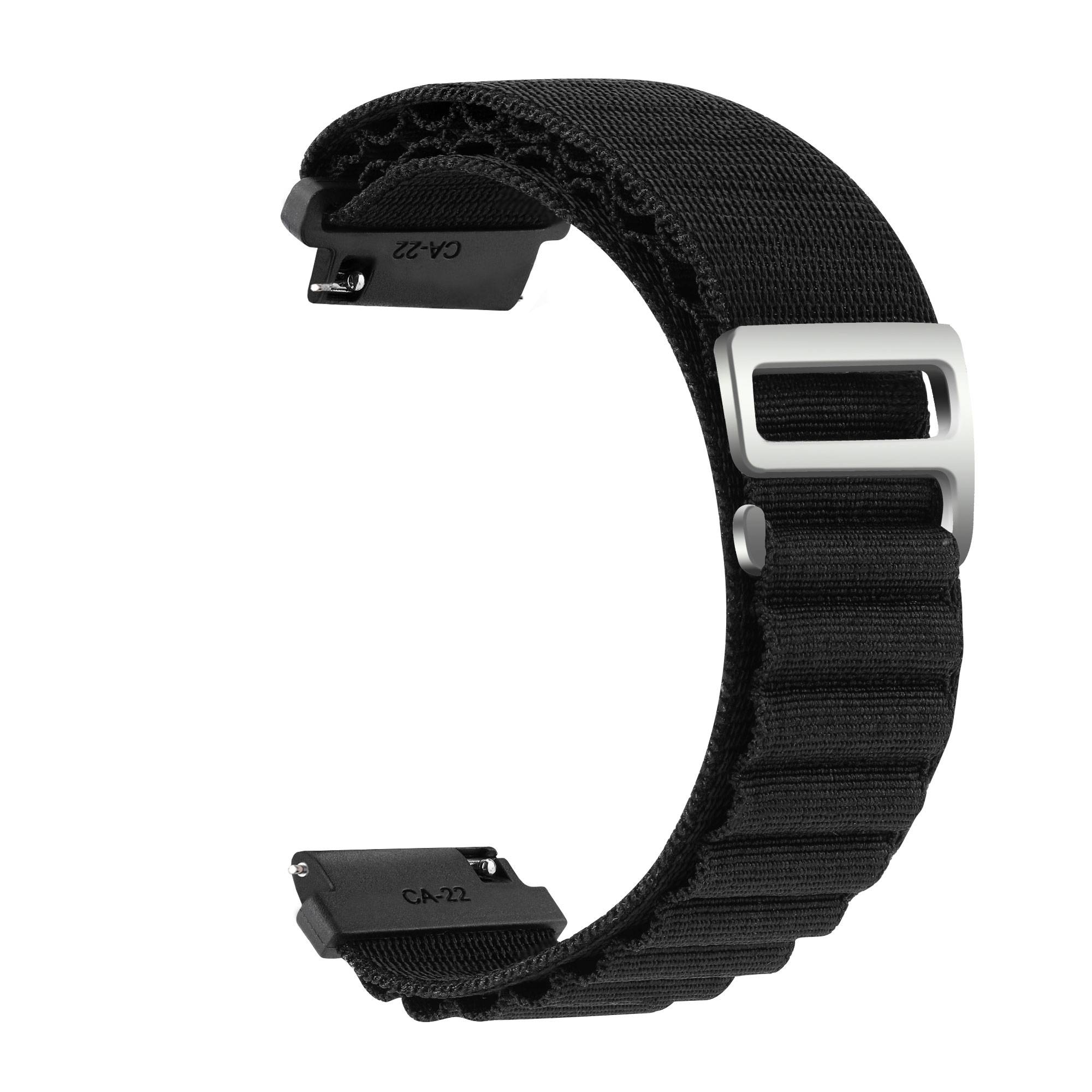 Uhrenarmband aus geflochtenem Nylon Black 20 mm Samsung Galaxy Watch 5 / Watch 5 Pro, Samsung Galaxy Watch 4 40 mm / 44 mm