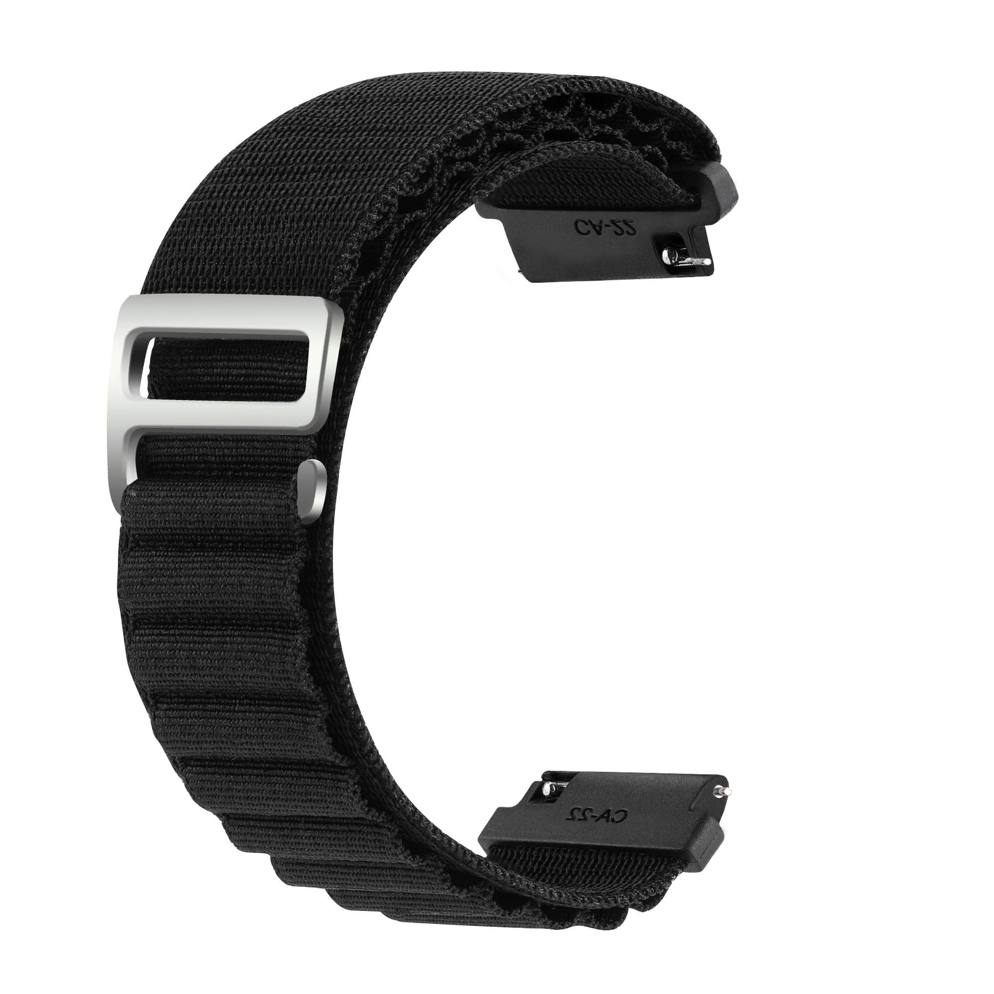 Uhrenarmband aus geflochtenem Nylon Black 20 mm Samsung Galaxy Watch 5 / Watch 5 Pro, Samsung Galaxy Watch 4 40 mm / 44 mm