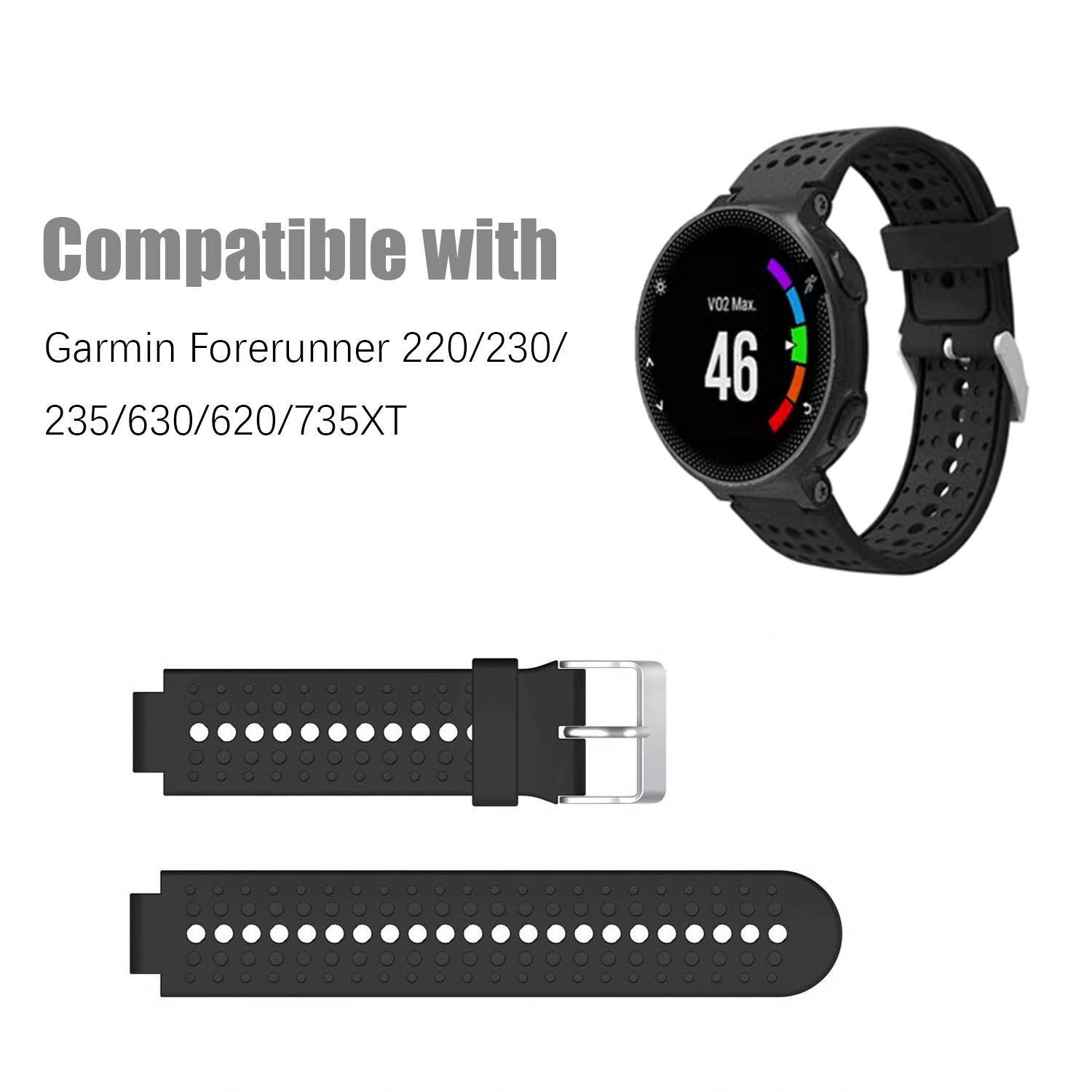Armband Black Garmin Forerunner 220/230/235/630/620/735XT, Garmin Approach S20/S5/ S6