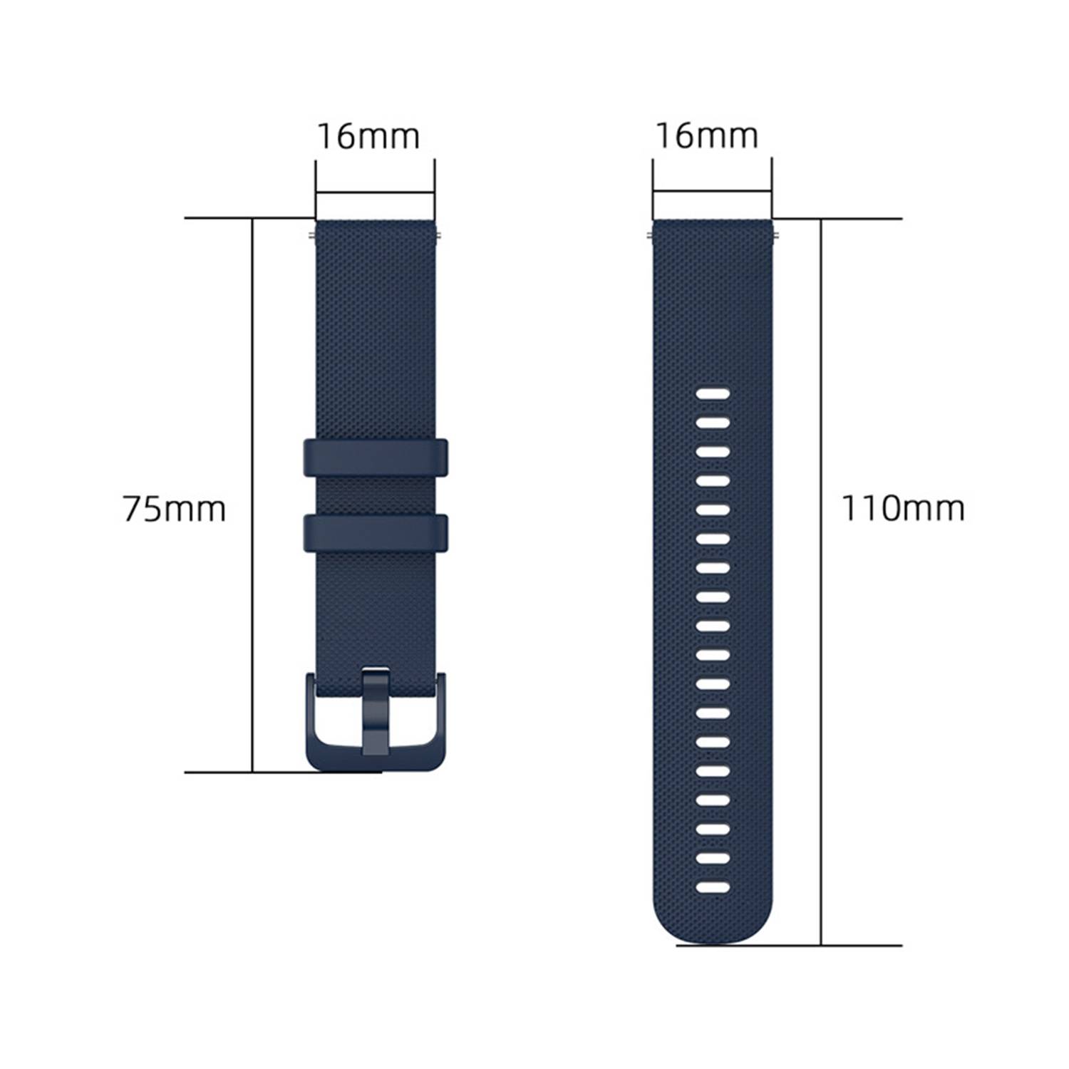 Silikonarmband 16 mm DarkBlue