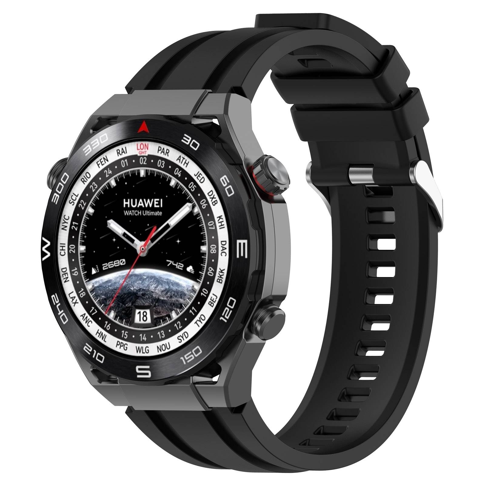 Uhrenarmband 22 mm mit 2 Größen Black