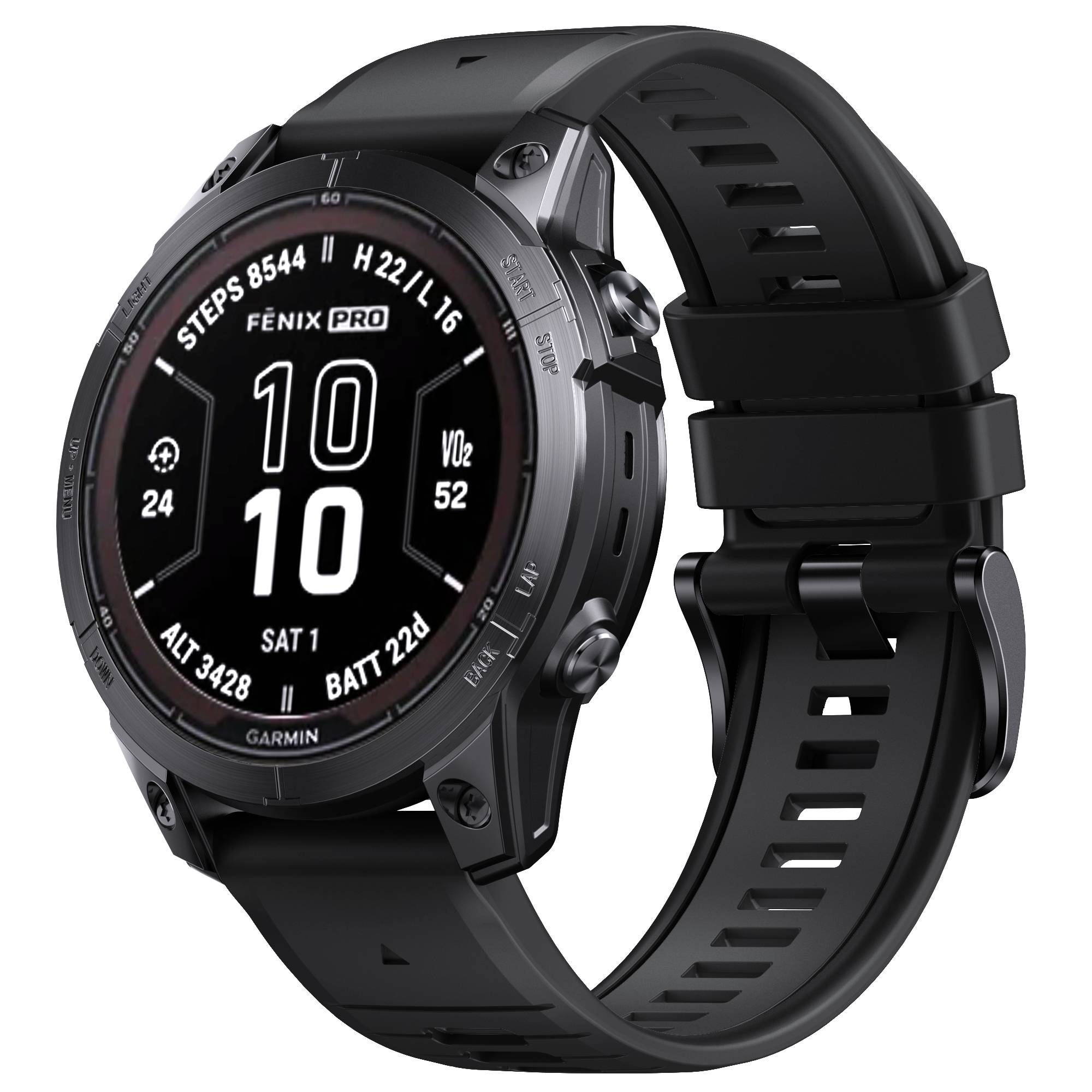 Silikon-Uhrenarmband für Garmin Fenix 7 Pro Black 22mm