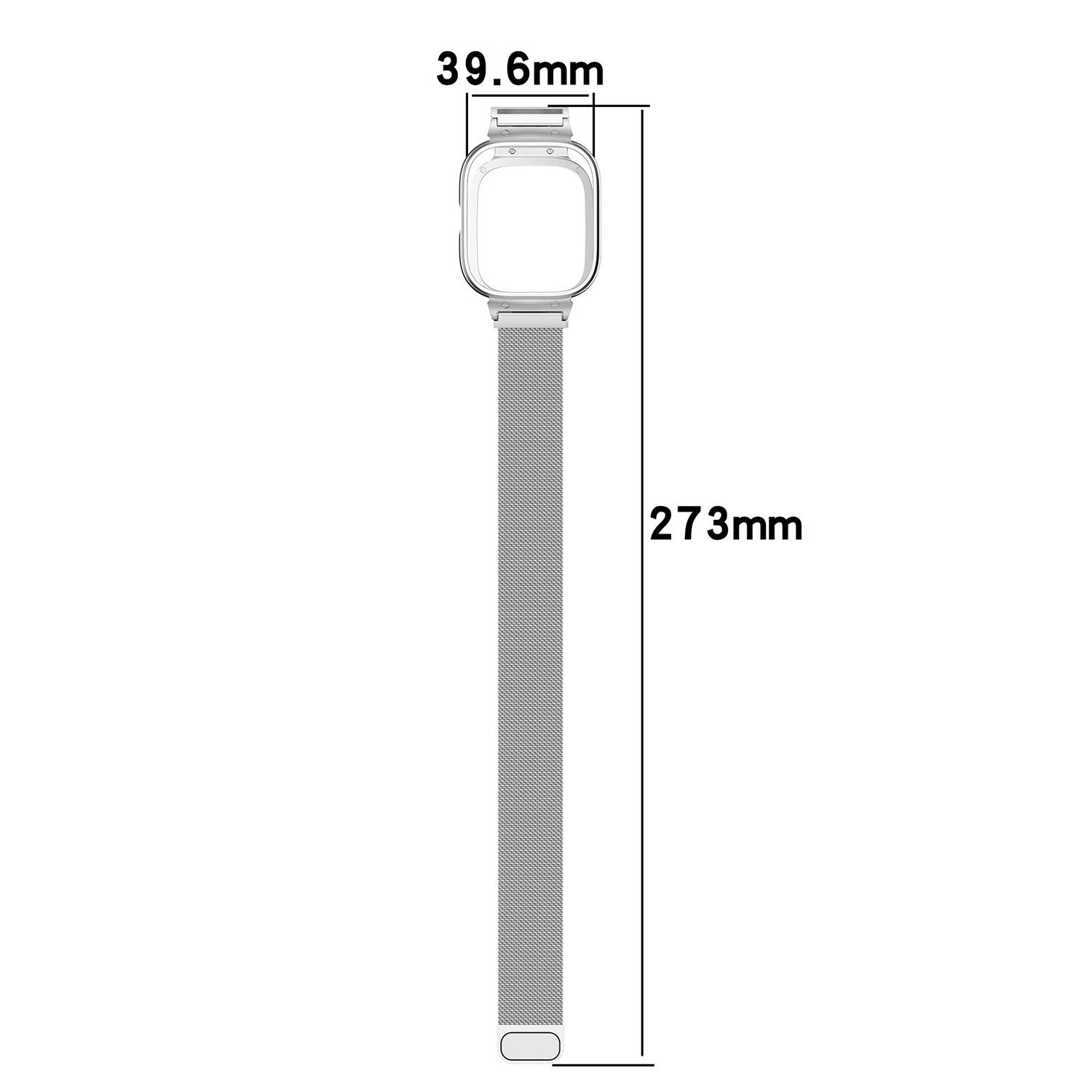 Metallrahmengehäuse mit integriertem Armband für Redmi Watch 4 Silver