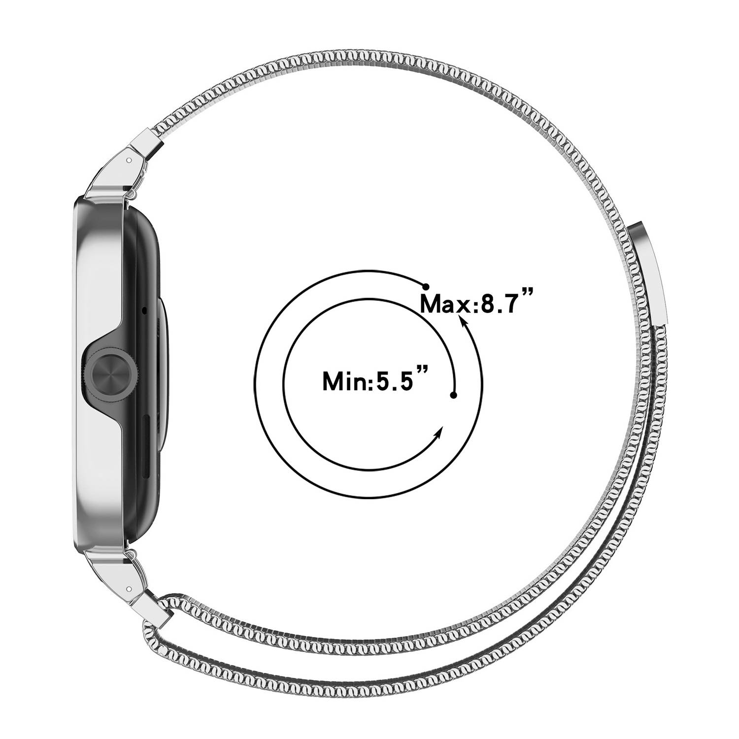 Metallrahmengehäuse mit integriertem Armband für Redmi Watch 4 Silver