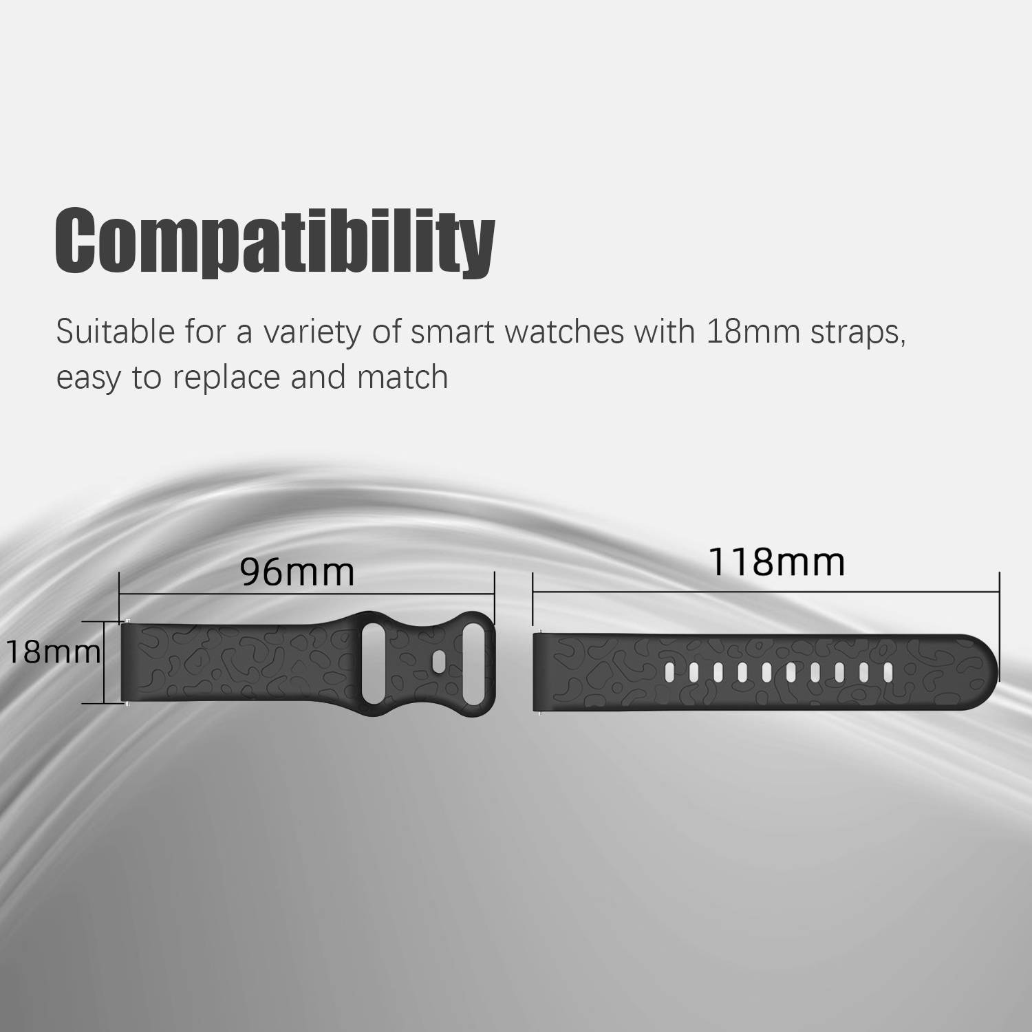 Uhrenarmband für Garmin Forerunner 265S, Fossil GEN6, Huawei Honor – 18 mm Gold