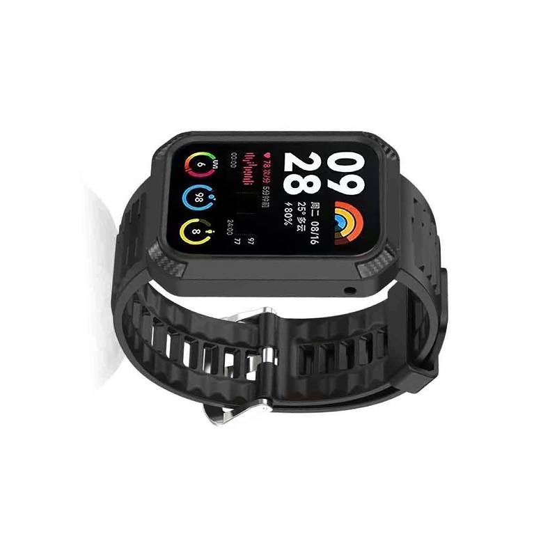 Uhrenarmband mit Schutzrahmen für Xiaomi Band 8 Pro Black