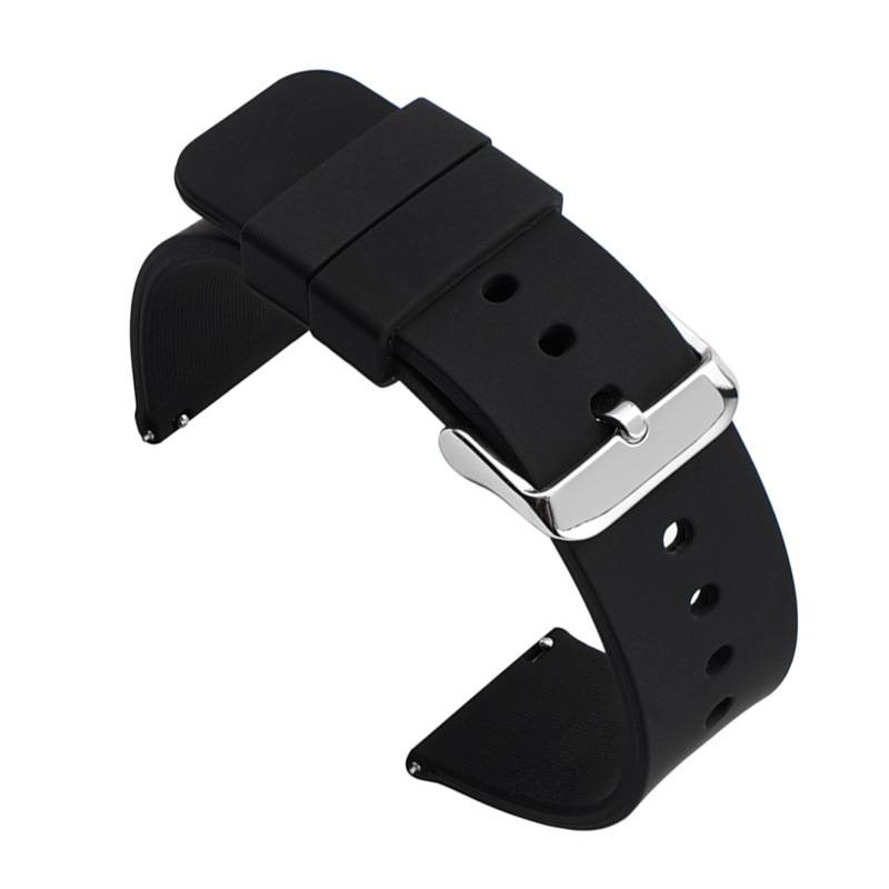 Universelles Silikon-Uhrenarmband Black 24 mm