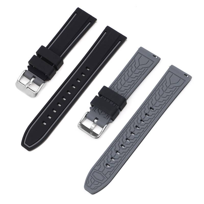 Weiches Silikonarmband für Omega x Swatch MoonSwatch Black+Grey