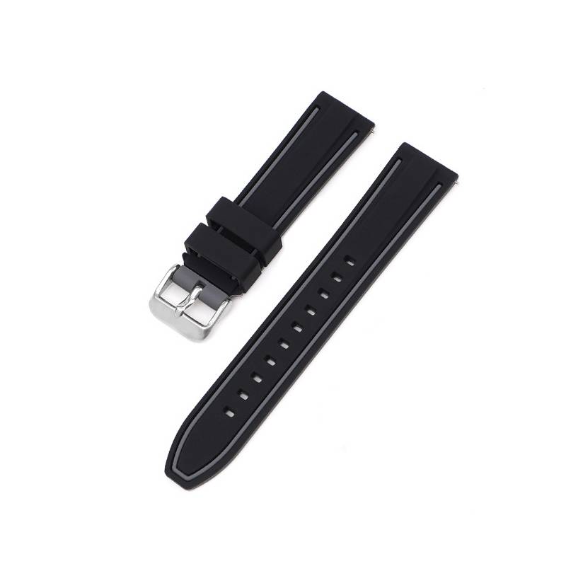 Weiches Silikonarmband für Omega x Swatch MoonSwatch Black+Grey