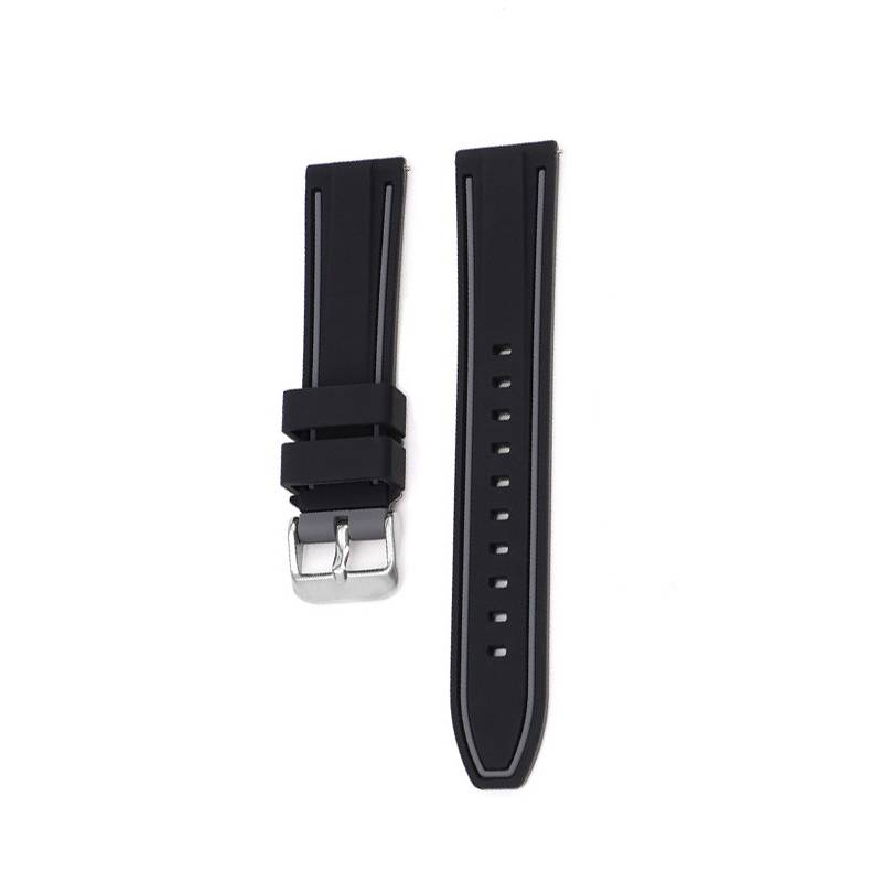 Weiches Silikonarmband für Omega x Swatch MoonSwatch Black+Grey