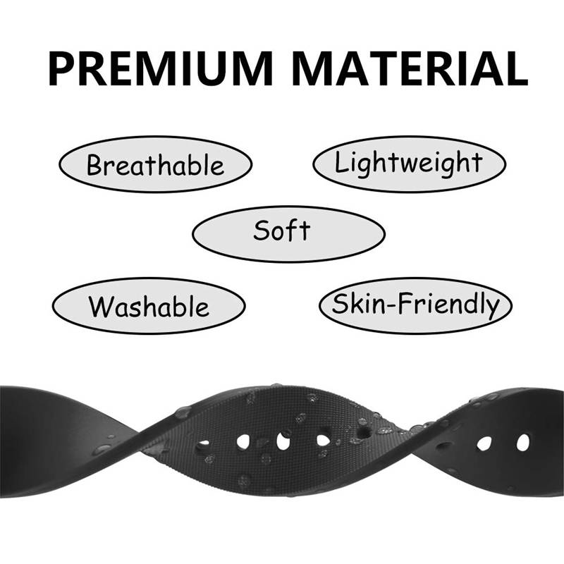 Universelles Uhrenarmband 16 mm Silikon Black