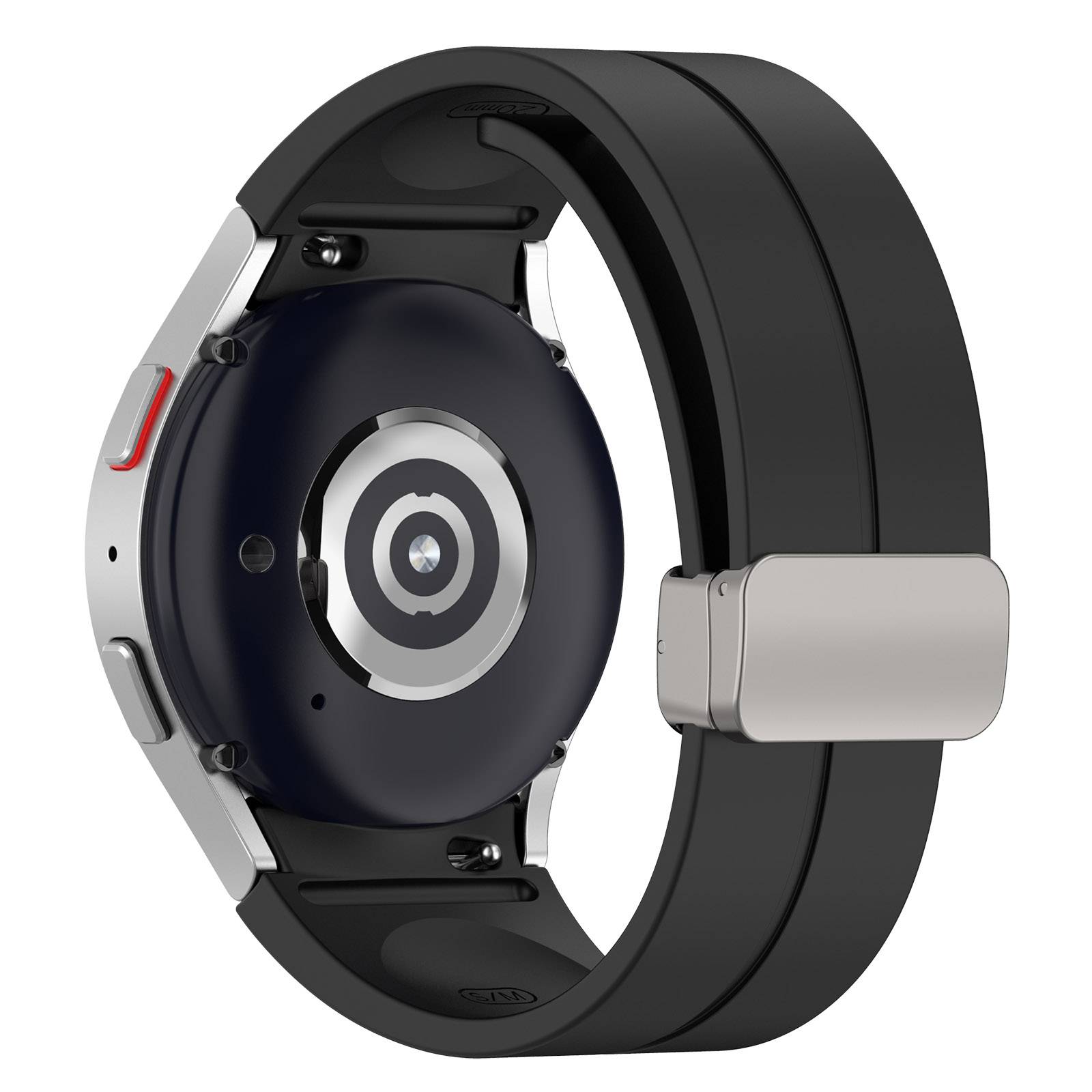 Silikonarmband mit Faltschließe Black S