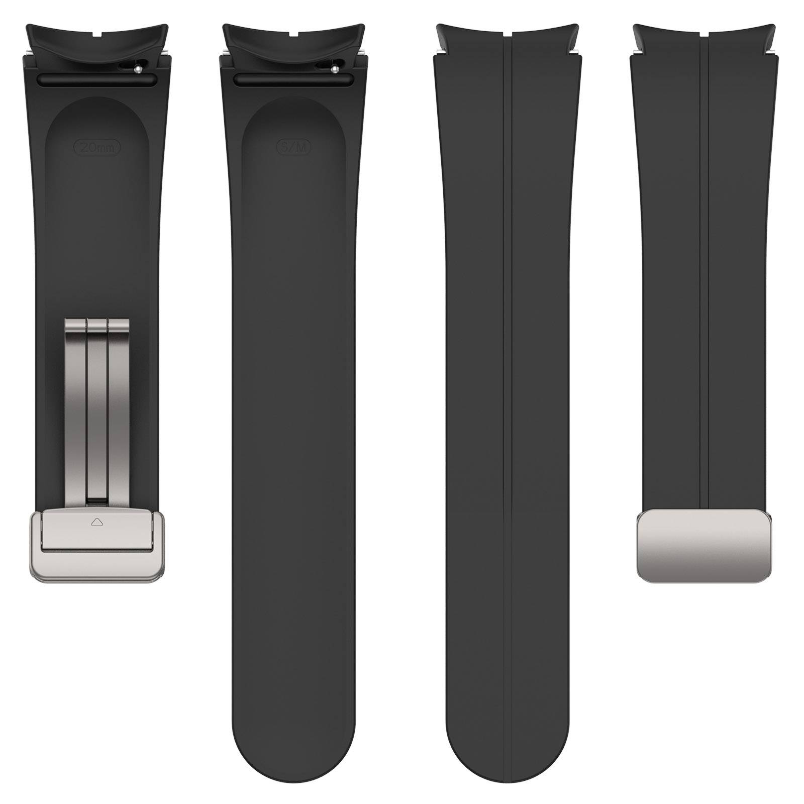 Silikonarmband mit Faltschließe Black S