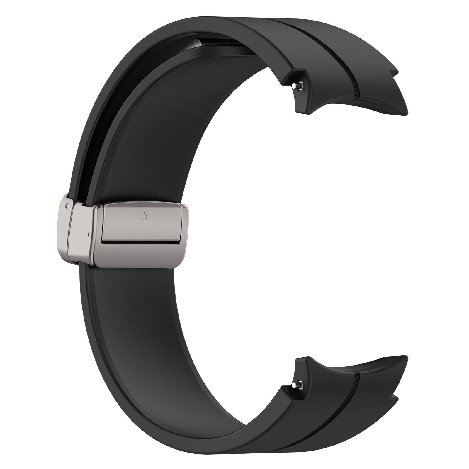 Silikonarmband mit Faltschließe Black S