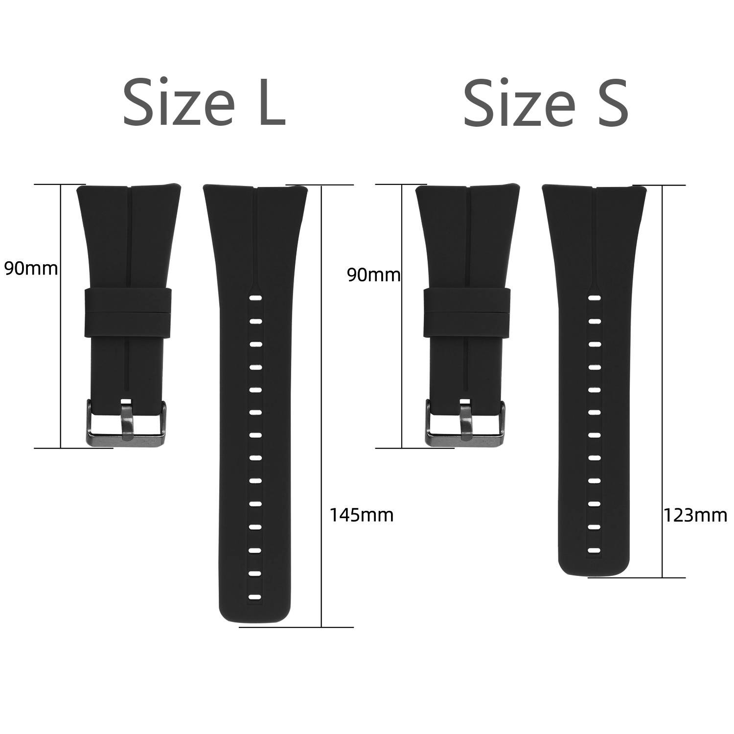 Uhrarmband Black L Polar M400/M430