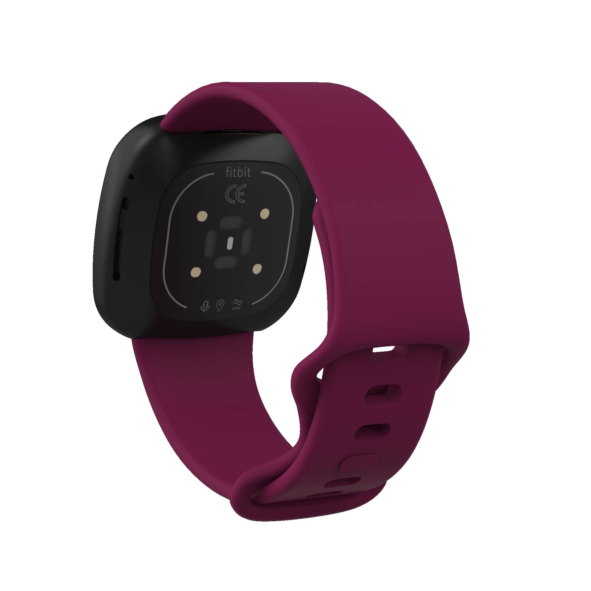 Fitbit Sense/Versa 3 Armband Silikon Weinrot (S)