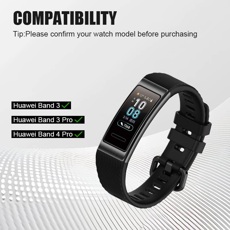 Ersatz Armband für Huawei Band 3/3 Pro / 4 Pro TPU Fitness Uhrenarmband TPU