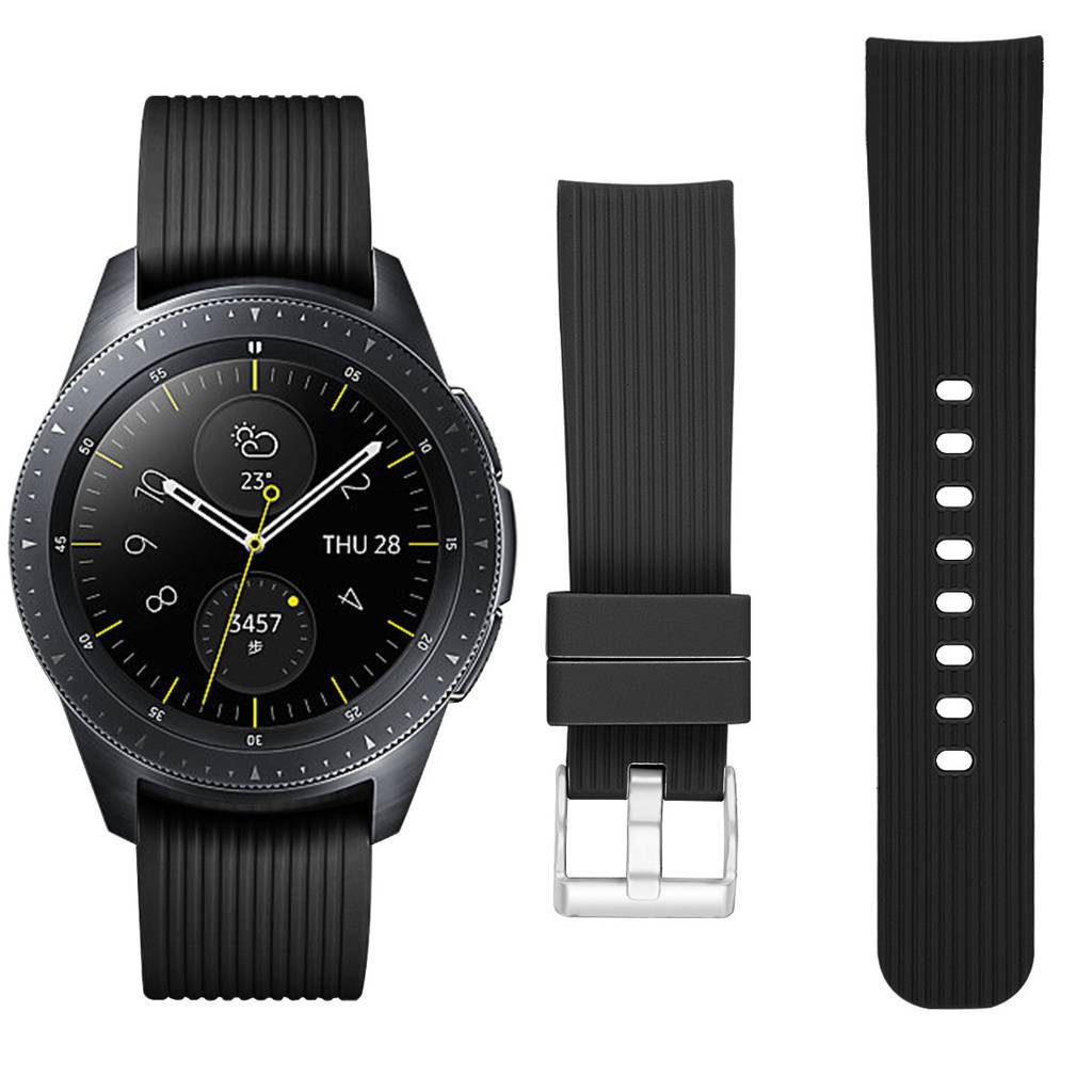 Armband für Samsung Galaxy Watch 3 41mm, Galaxy Watch 4 40mm 44mm/4 Classic 42mm 46mm, Galaxy Watch active/active2 40mm 44mm 20mm, Rosébeige Black