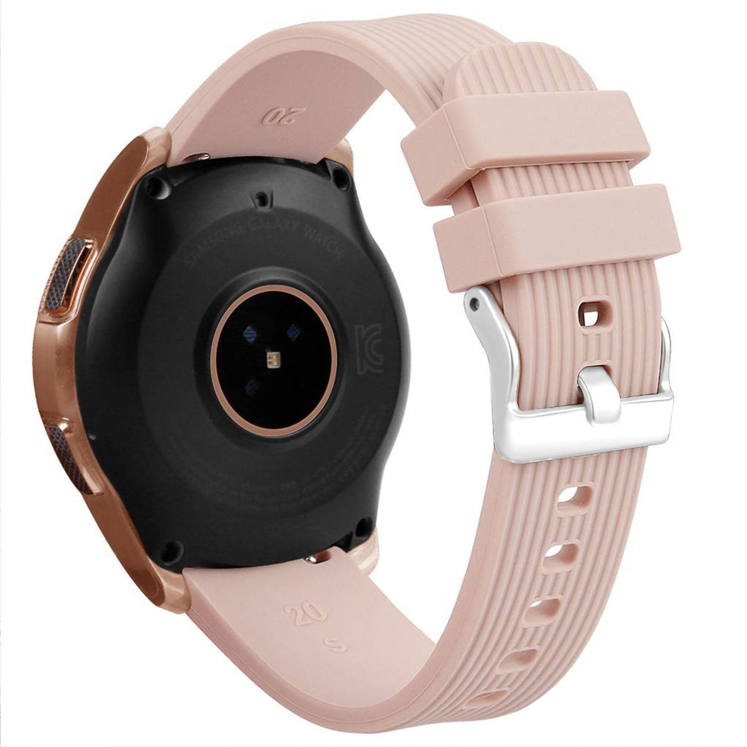 Armband für Samsung Galaxy Watch 3 41mm, Galaxy Watch 4 40mm 44mm/4 Classic 42mm 46mm, Galaxy Watch active/active2 40mm 44mm 20mm, Rosébeige Khaki