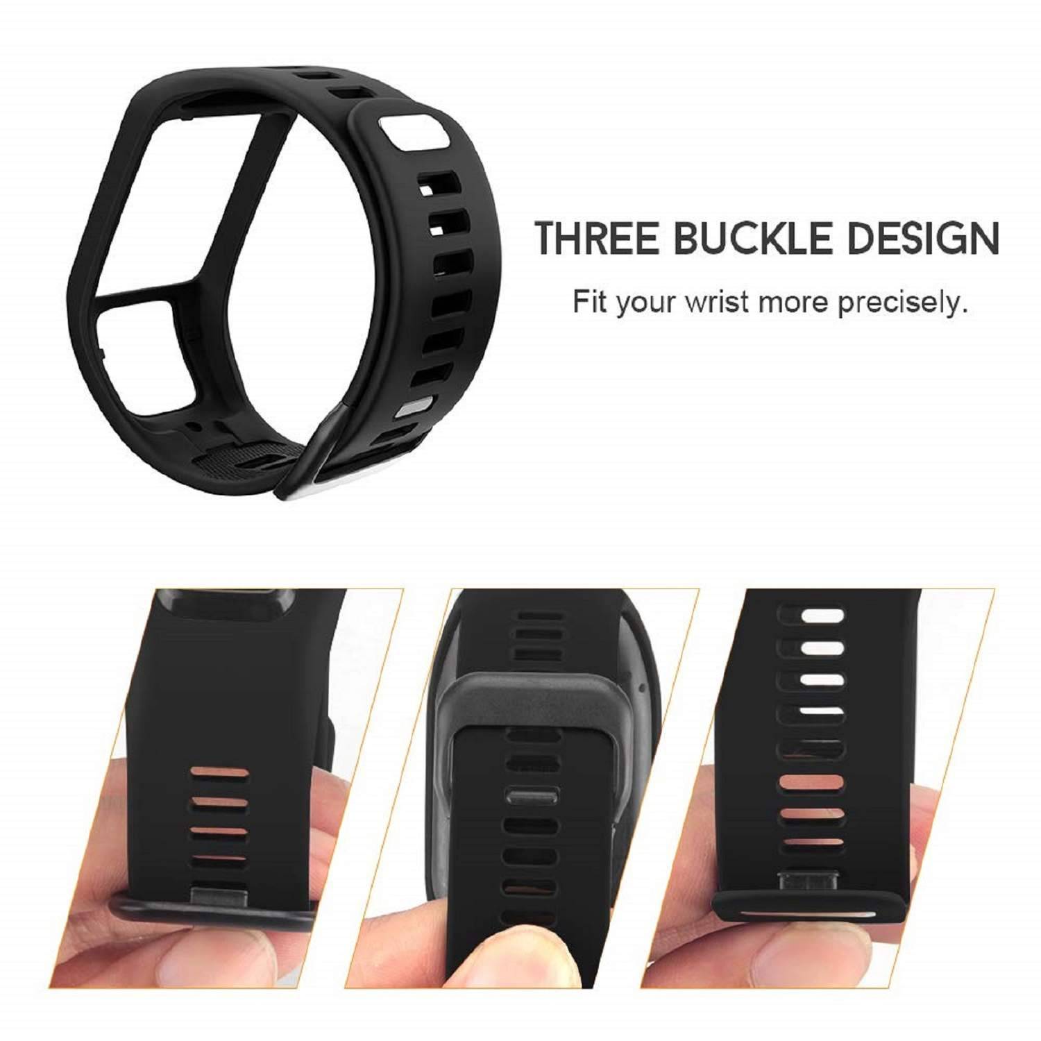 Armband für TomTom Adventurer /Runner /Golfer /Spark /Cardio Musik Ersatzarmband Black