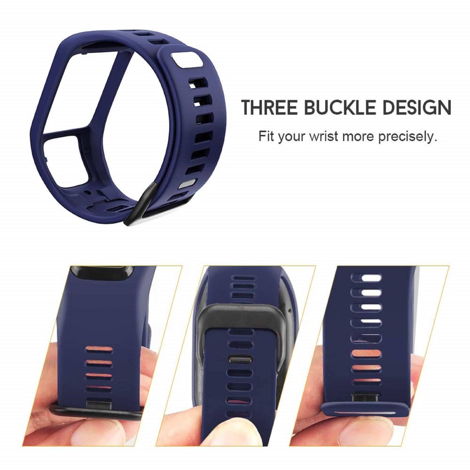 Armband für TomTom Adventurer /Runner /Golfer /Spark /Cardio Musik Ersatzarmband DarkBlue